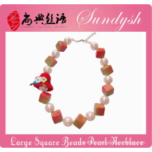 Special Kids Jewels Handmade Big Pearl Square Chunky Bead Children Jewelry